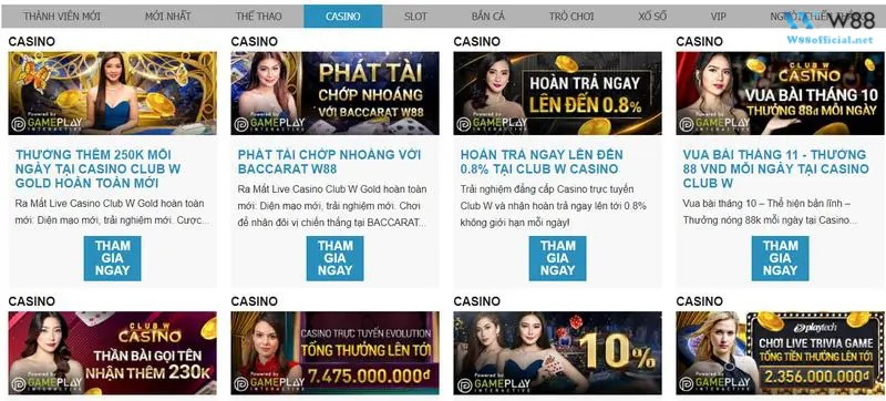 Chương trình khuyến mãi dành cho sảnh casino