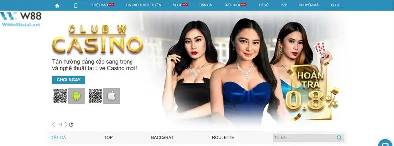 Giới thiệu về sòng Casino trực tuyến W88